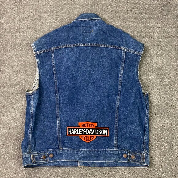 Vintage 80s Levi's Denim Vest Men's Large Blue Jean 70507 0218 Made in the USA - Picture 2 of 13